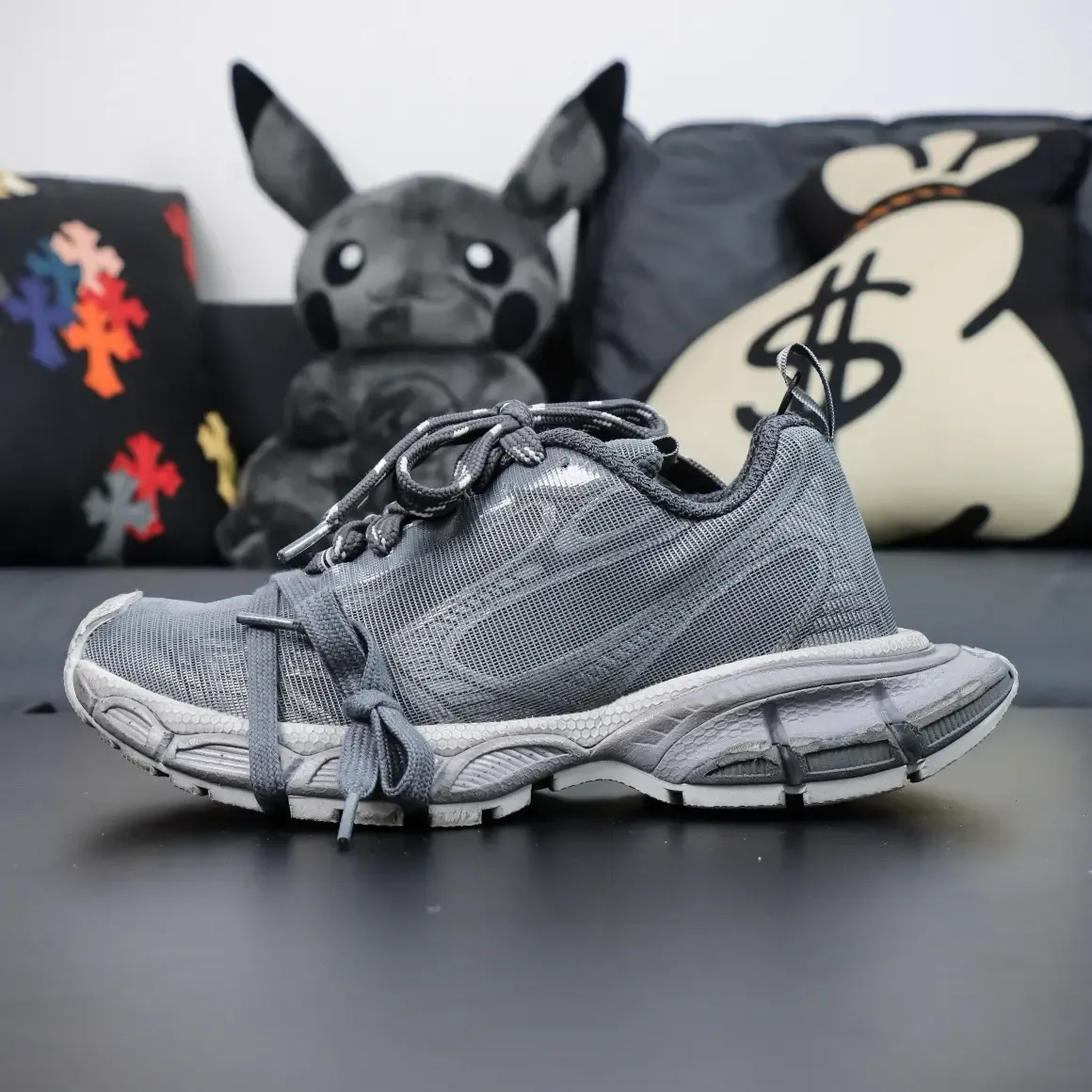 Balenciaga 3XL 10th Generation Low Top Sneakers Gray - Image 4
