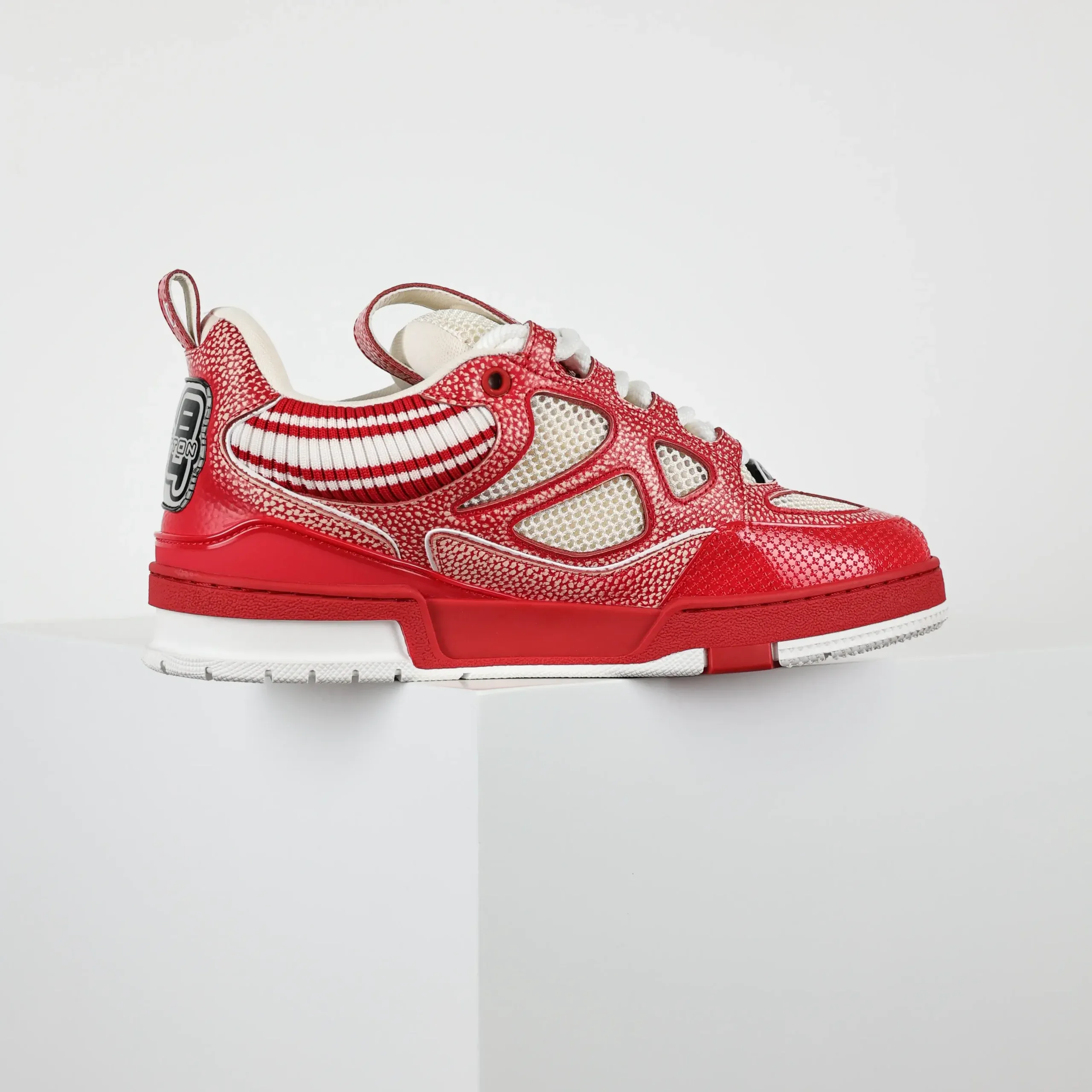 Skate Sneaker Knitted Collar Red - Image 4