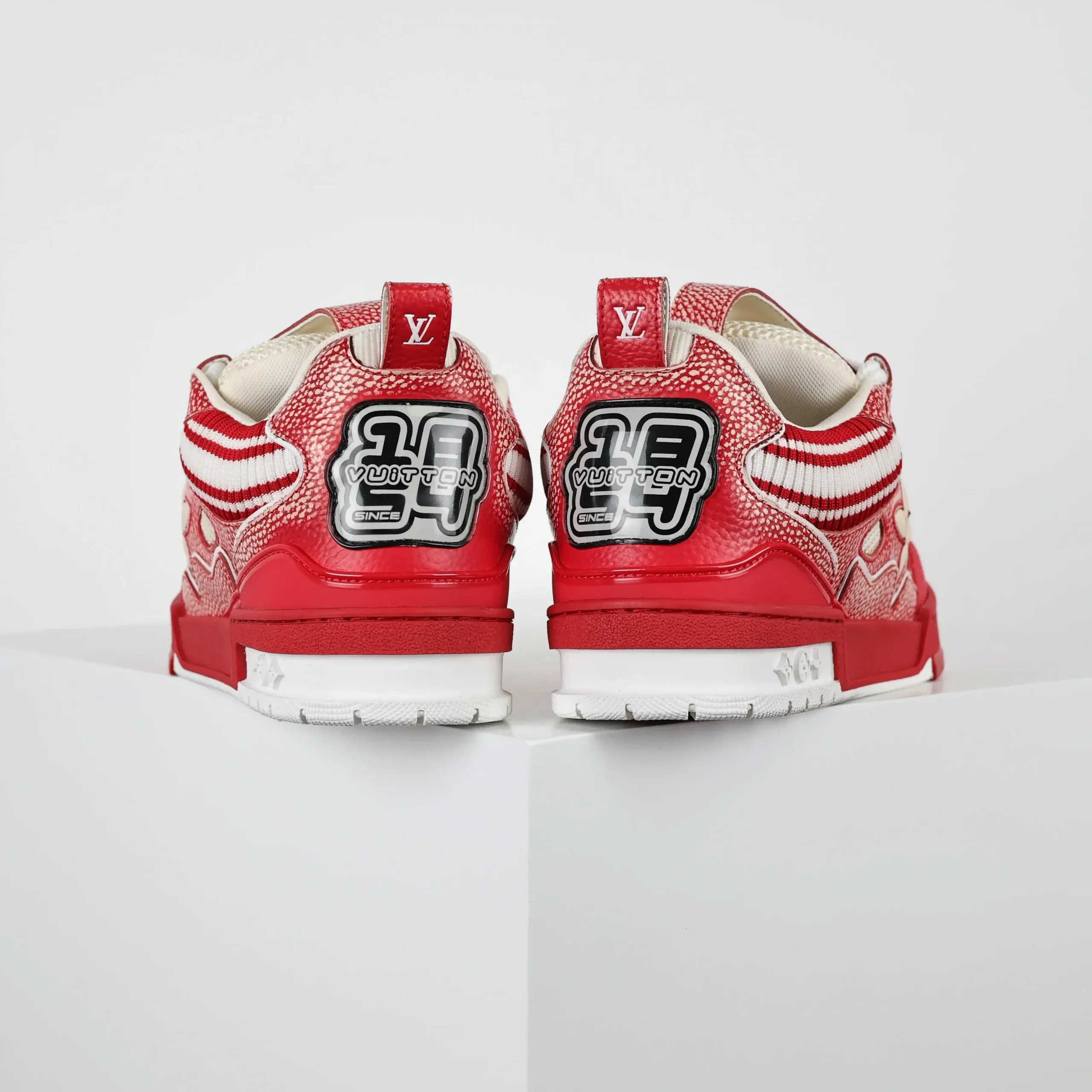 Skate Sneaker Knitted Collar Red - Image 6