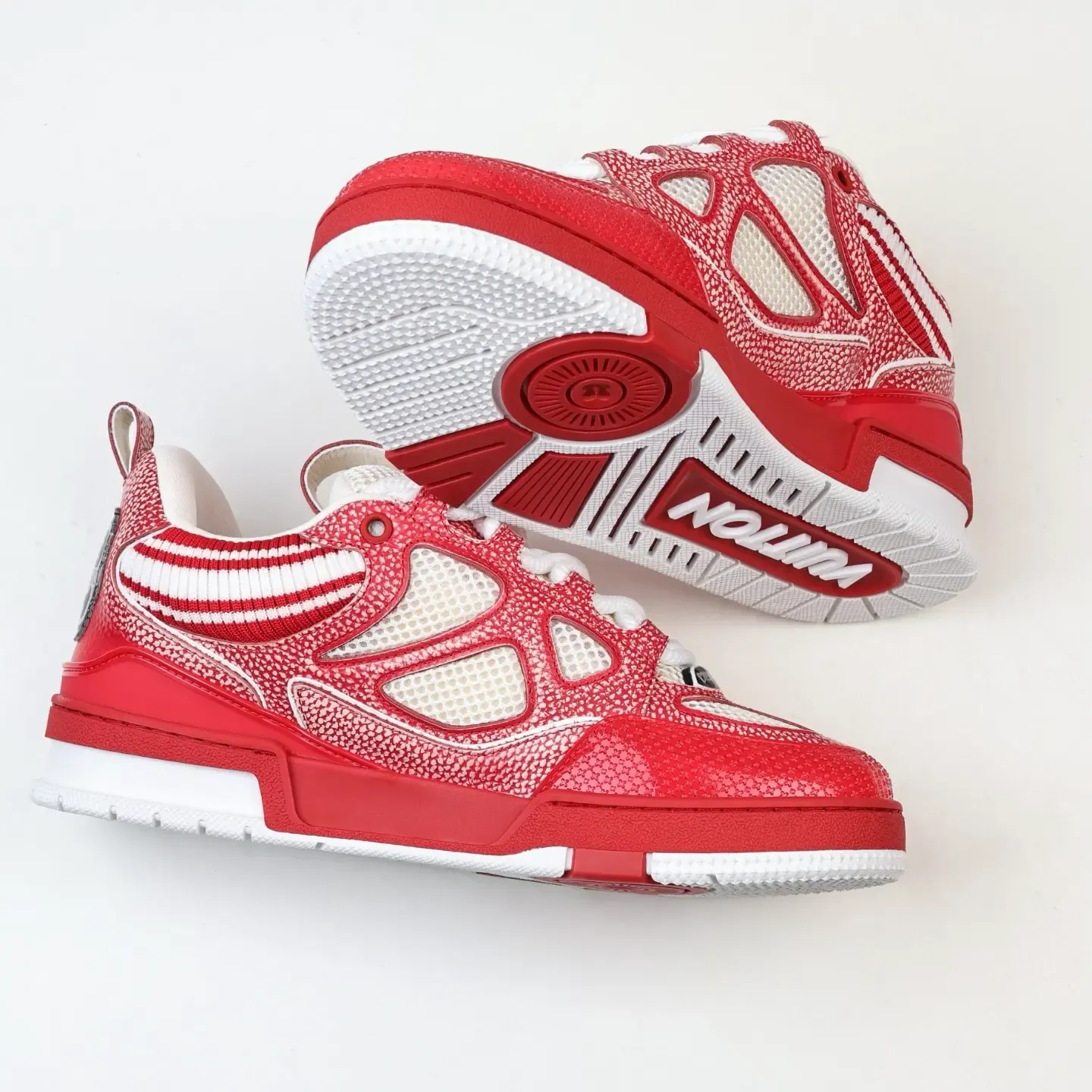 Skate Sneaker Knitted Collar Red - Image 7