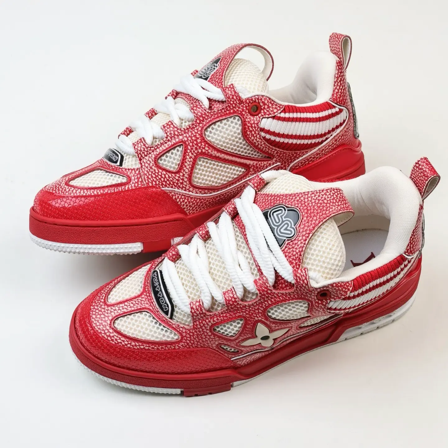 Skate Sneaker Knitted Collar Red - Image 8