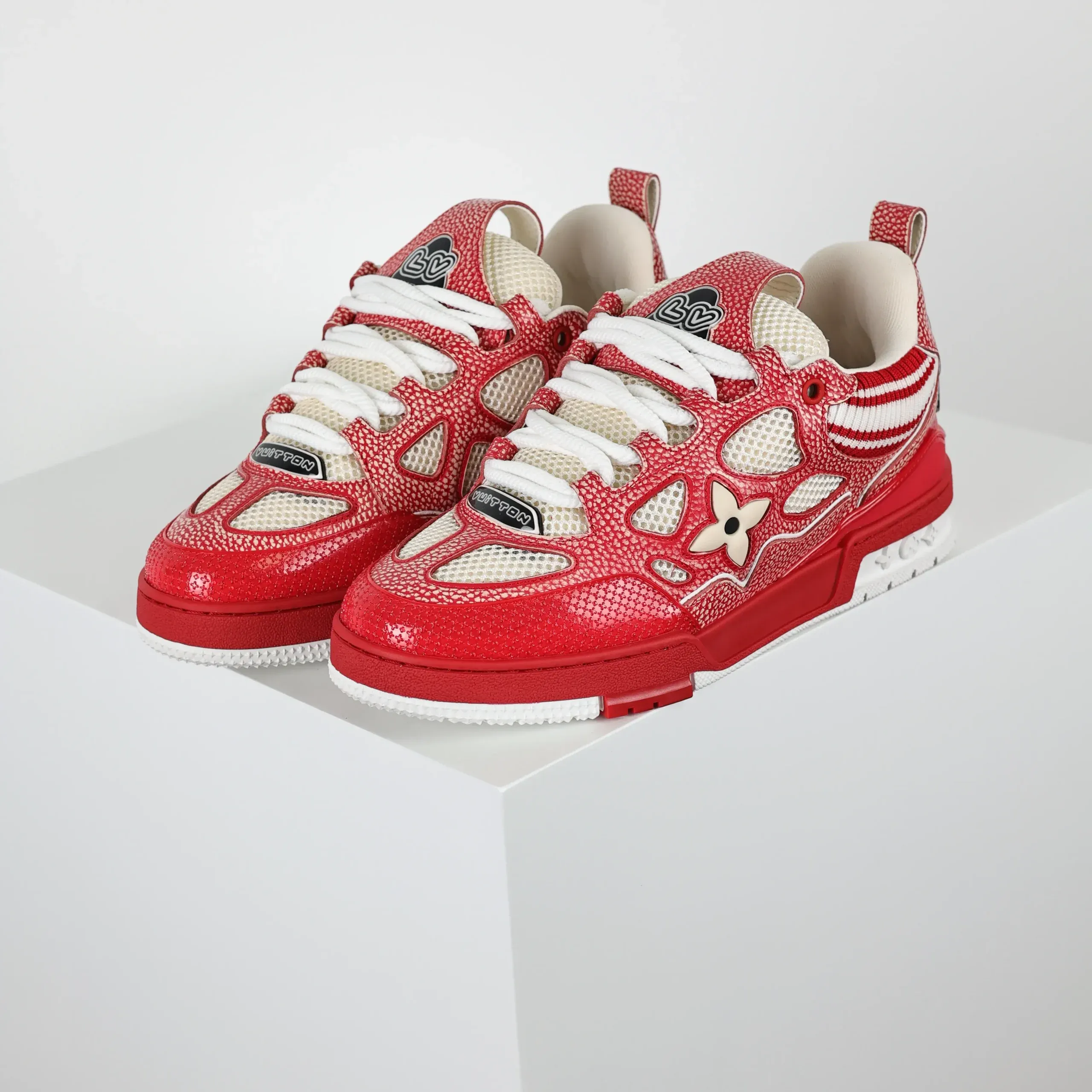 Skate Sneaker Knitted Collar Red