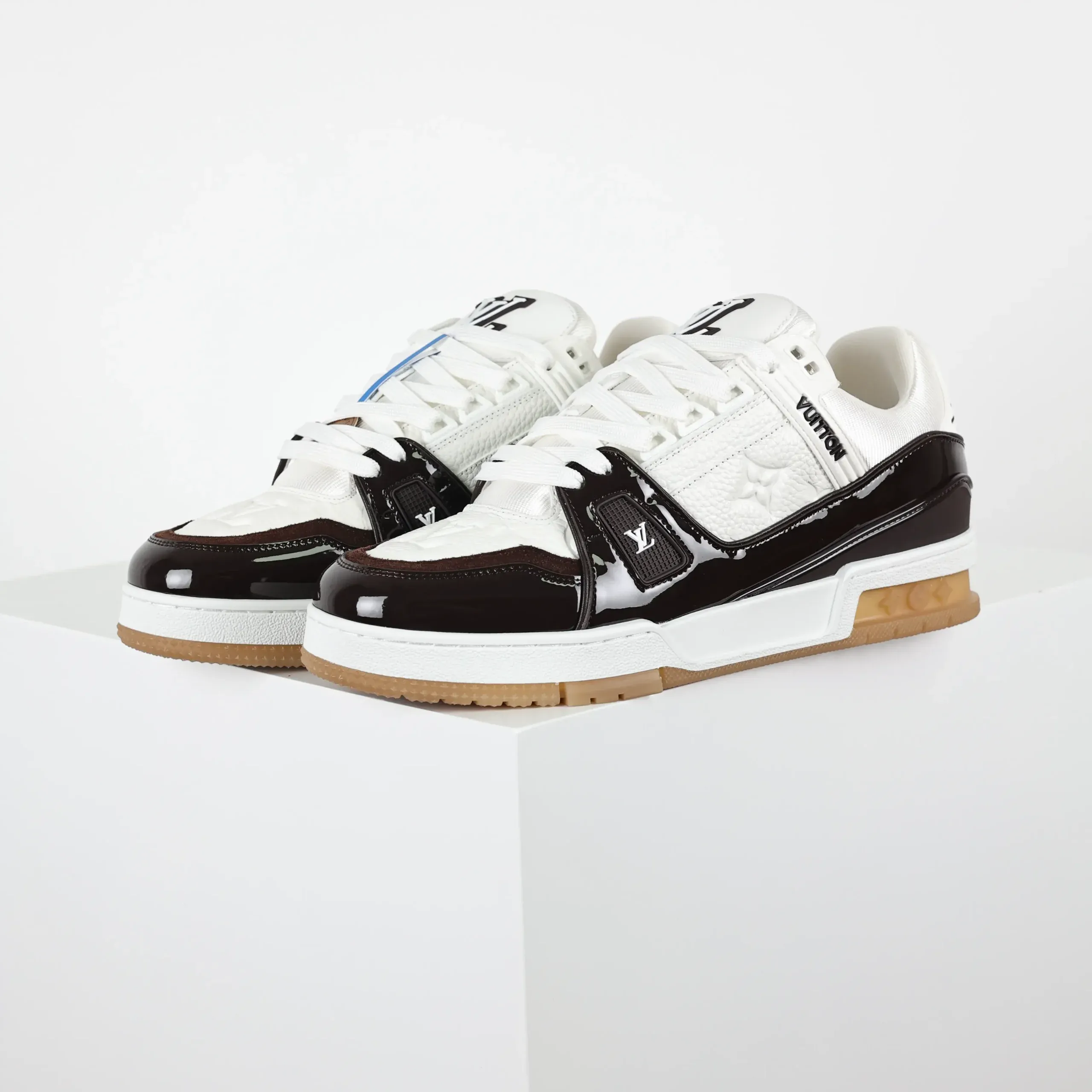 Trainer Sneaker Monogram Grained Calfskin and Patent Leather Black - Image 3