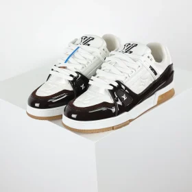 Trainer Sneaker Monogram Grained Calfskin and Patent Leather Black
