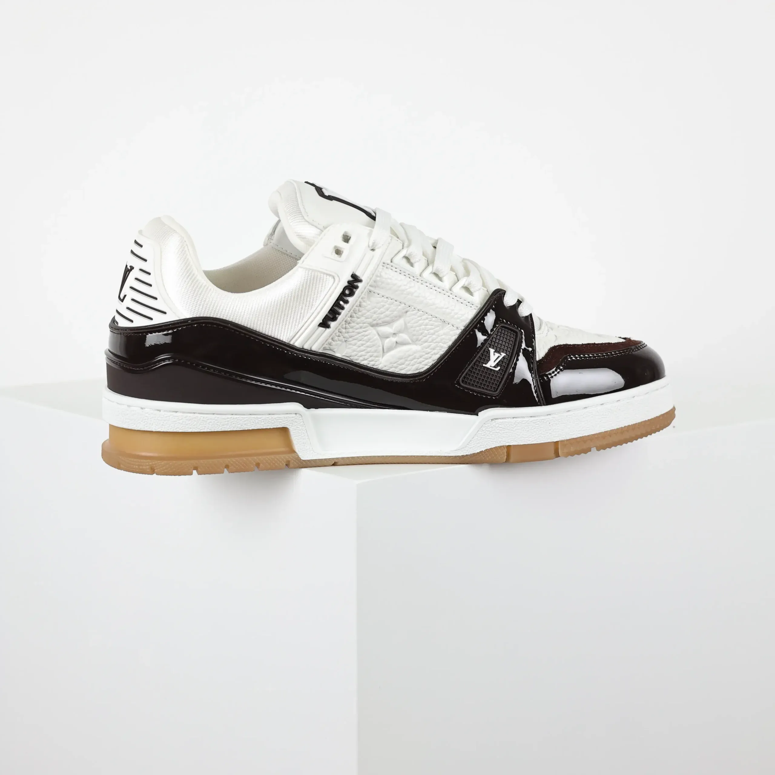 Trainer Sneaker Monogram Grained Calfskin and Patent Leather Black - Image 4
