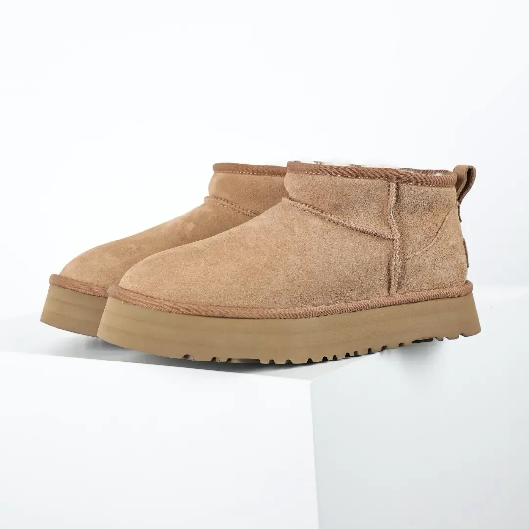UGG Kids Classic Ultra Mini Platform Ankle Boots Sand - Image 2