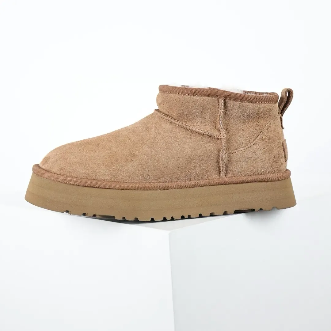 UGG Kids Classic Ultra Mini Platform Ankle Boots Sand - Image 5