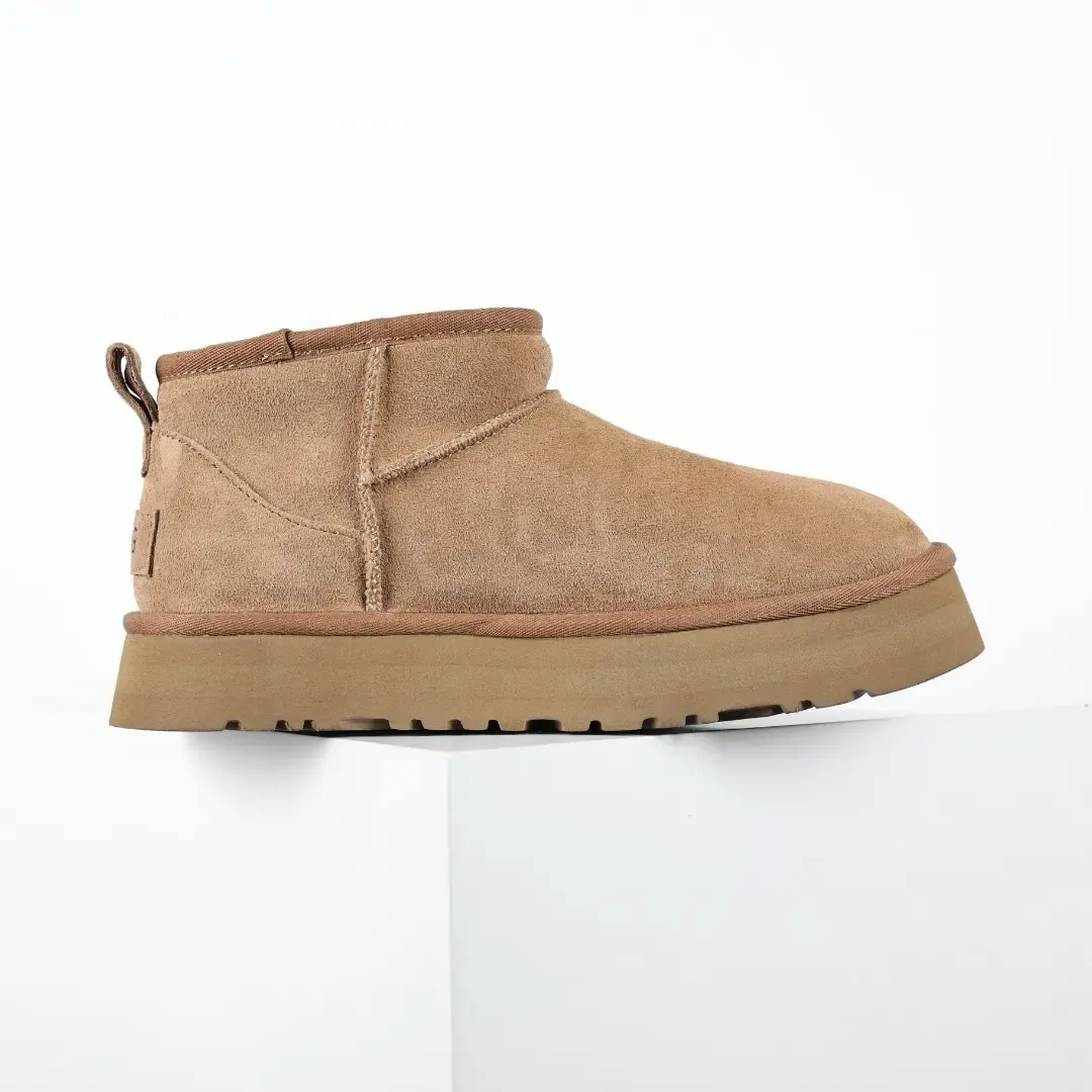 UGG Kids Classic Ultra Mini Platform Ankle Boots Sand - Image 6