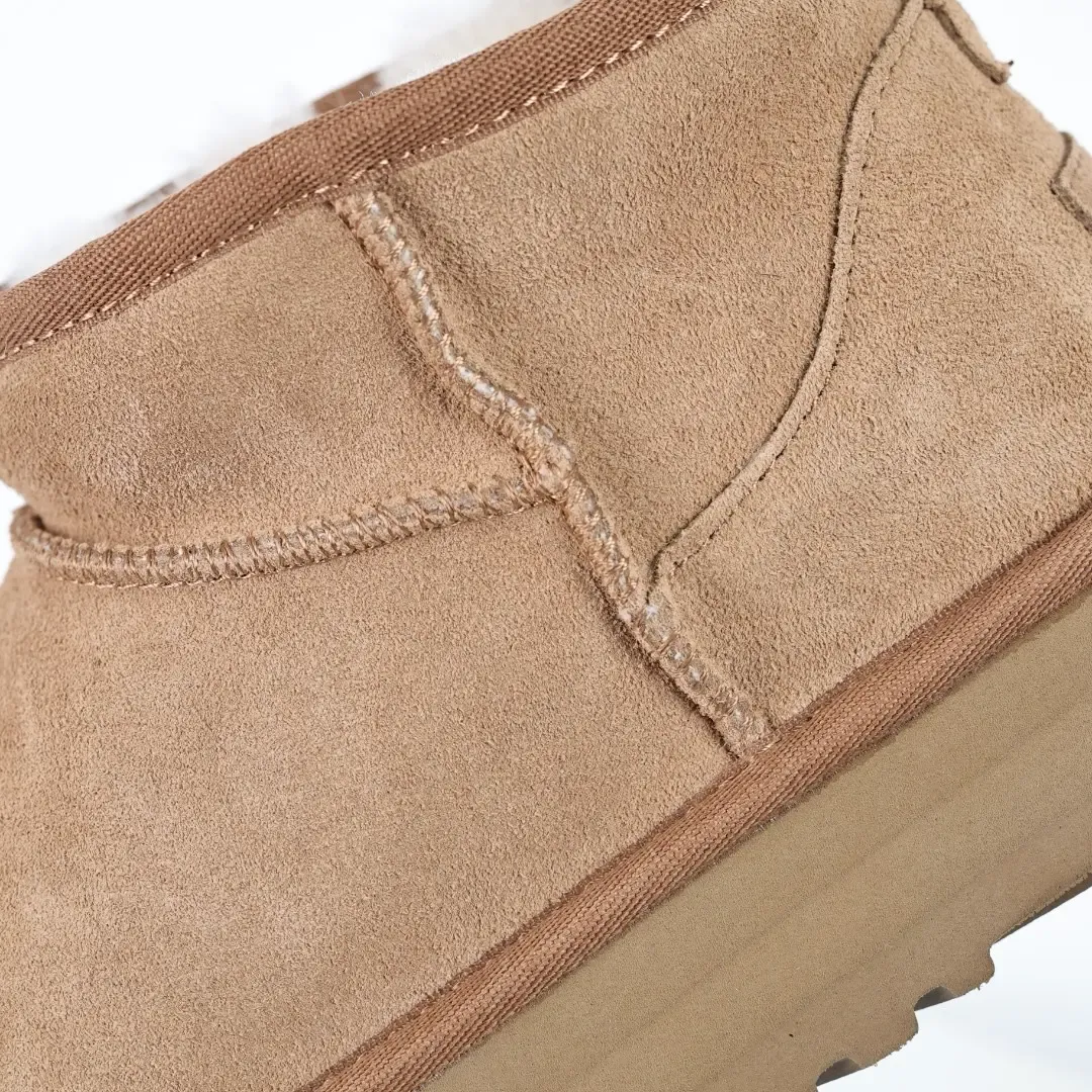 UGG Kids Classic Ultra Mini Platform Ankle Boots Sand - Image 8