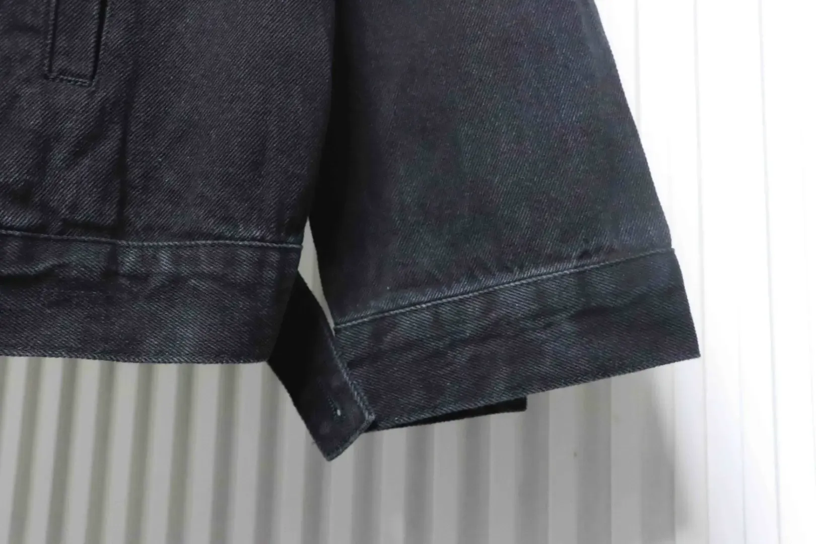 Balenciaga BLCG 23SS Washed Sanskrit Eiffel Tower Denim Jacket - Image 5