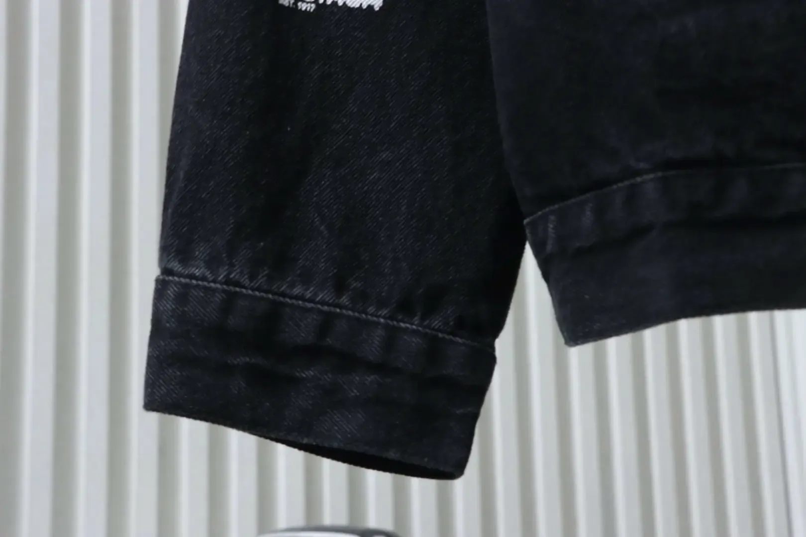 Balenciaga Denim Jacket With All Over Logo And Lettering On The Back - Image 5