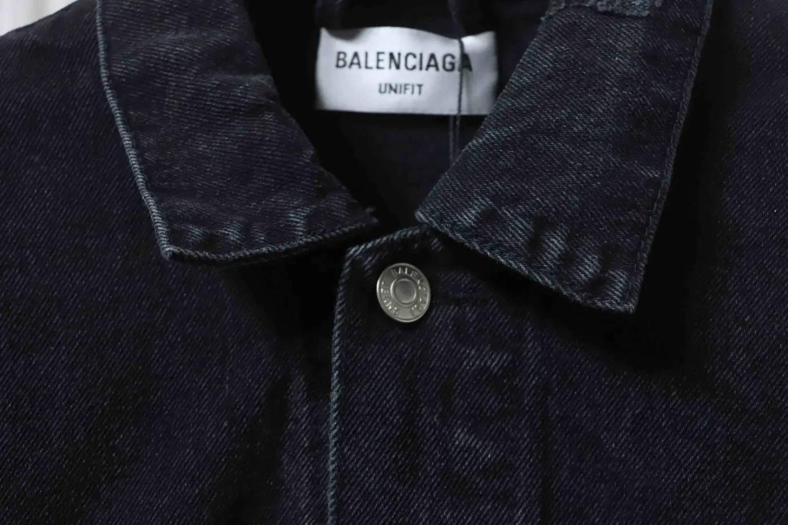 Balenciaga Denim Jacket With All Over Logo And Lettering On The Back - Image 6