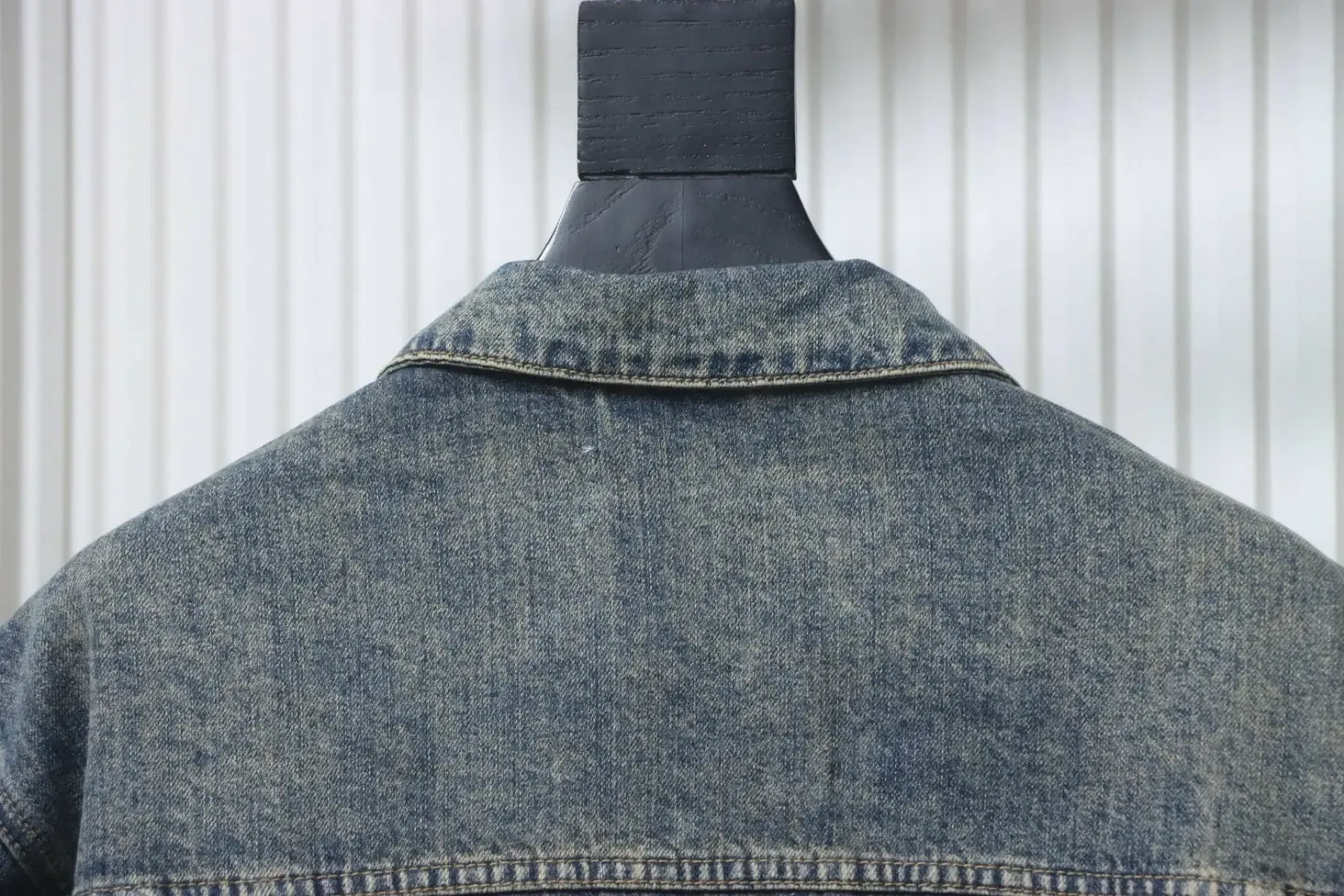 Balenciaga Denim Jacket With Hand Painted Graffiti Print By Double - Image 4