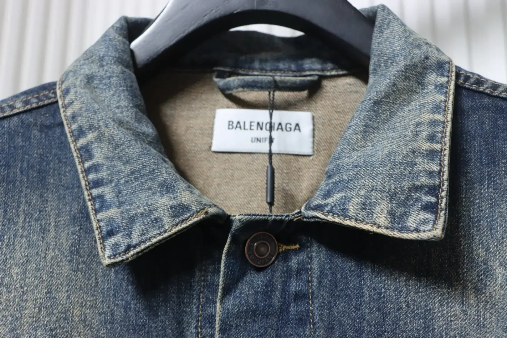 Balenciaga Denim Jacket With Hand Painted Graffiti Print By Double - Image 5