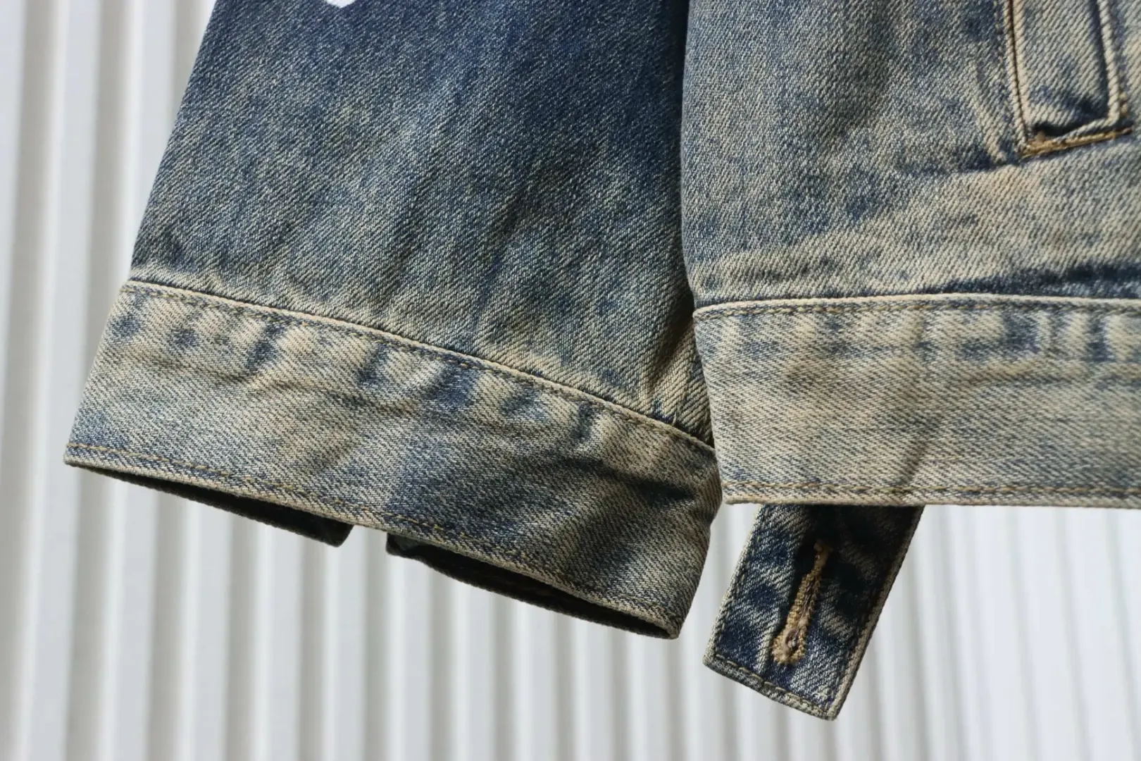 Balenciaga Denim Jacket With Hand Painted Graffiti Print By Double - Image 7