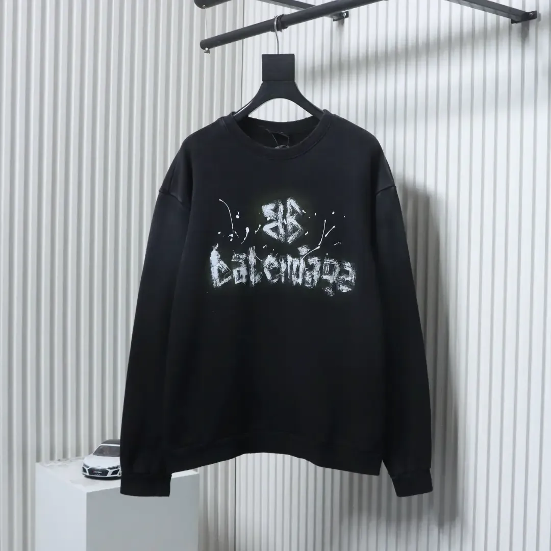 Balenciaga Hand Painted Sweatshirt With Letter Cutout