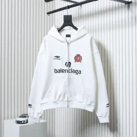 Balenciaga X Manchester United Embroidered 01 Zip-Up Hoodie