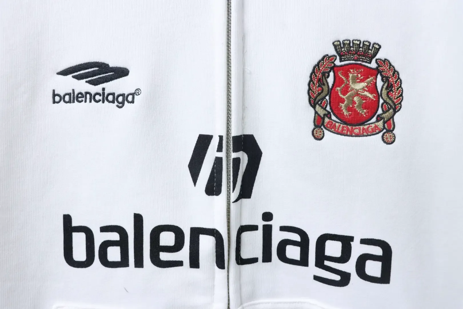 Balenciaga X Manchester United Embroidered 01 Zip-Up Hoodie - Image 8