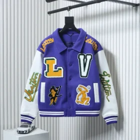 Baseball Jacket With Frog Motif And Towel Embroidery