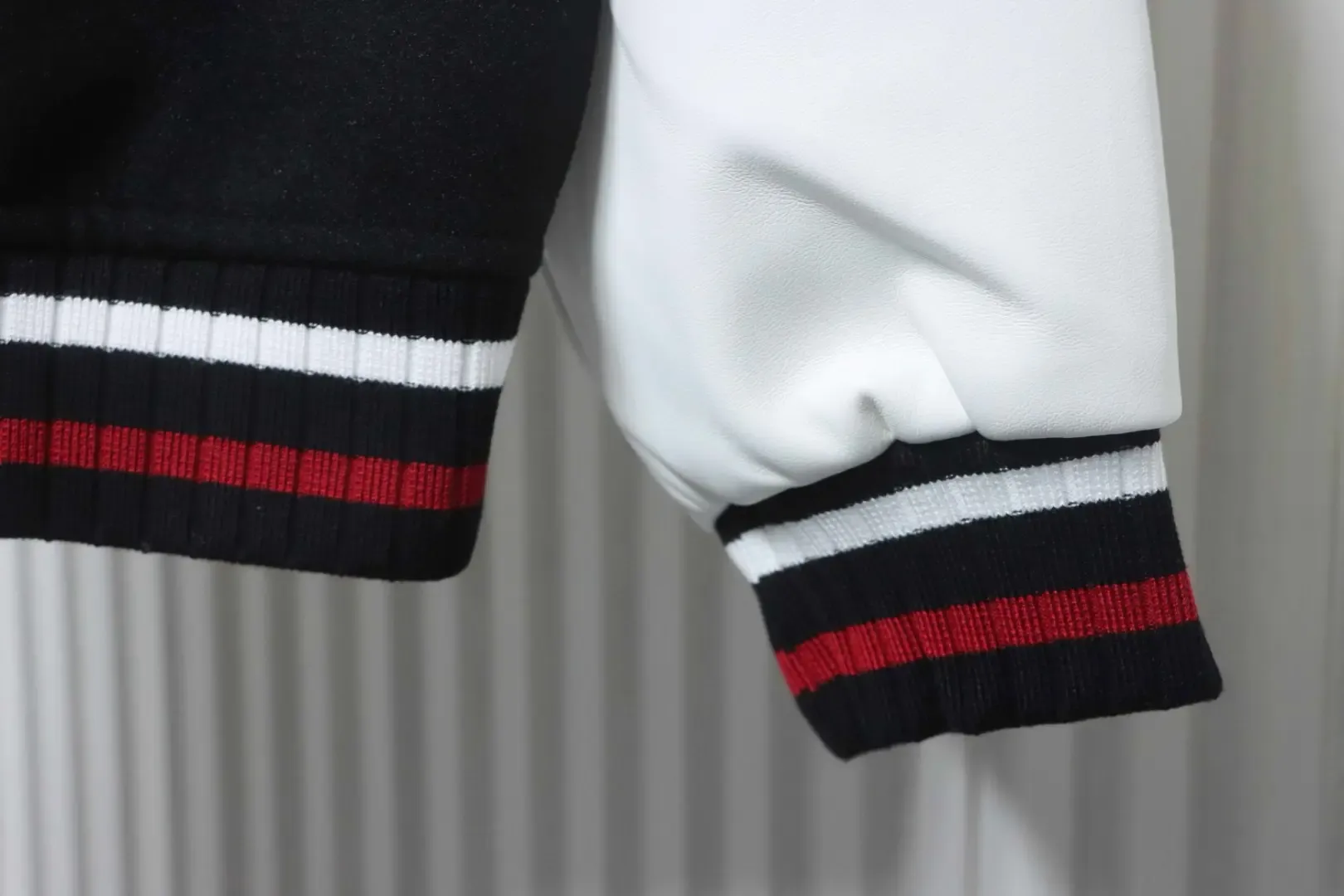 Baseball Jacket With Horseshoe Embroidery And Patchwork Pattern - Image 7