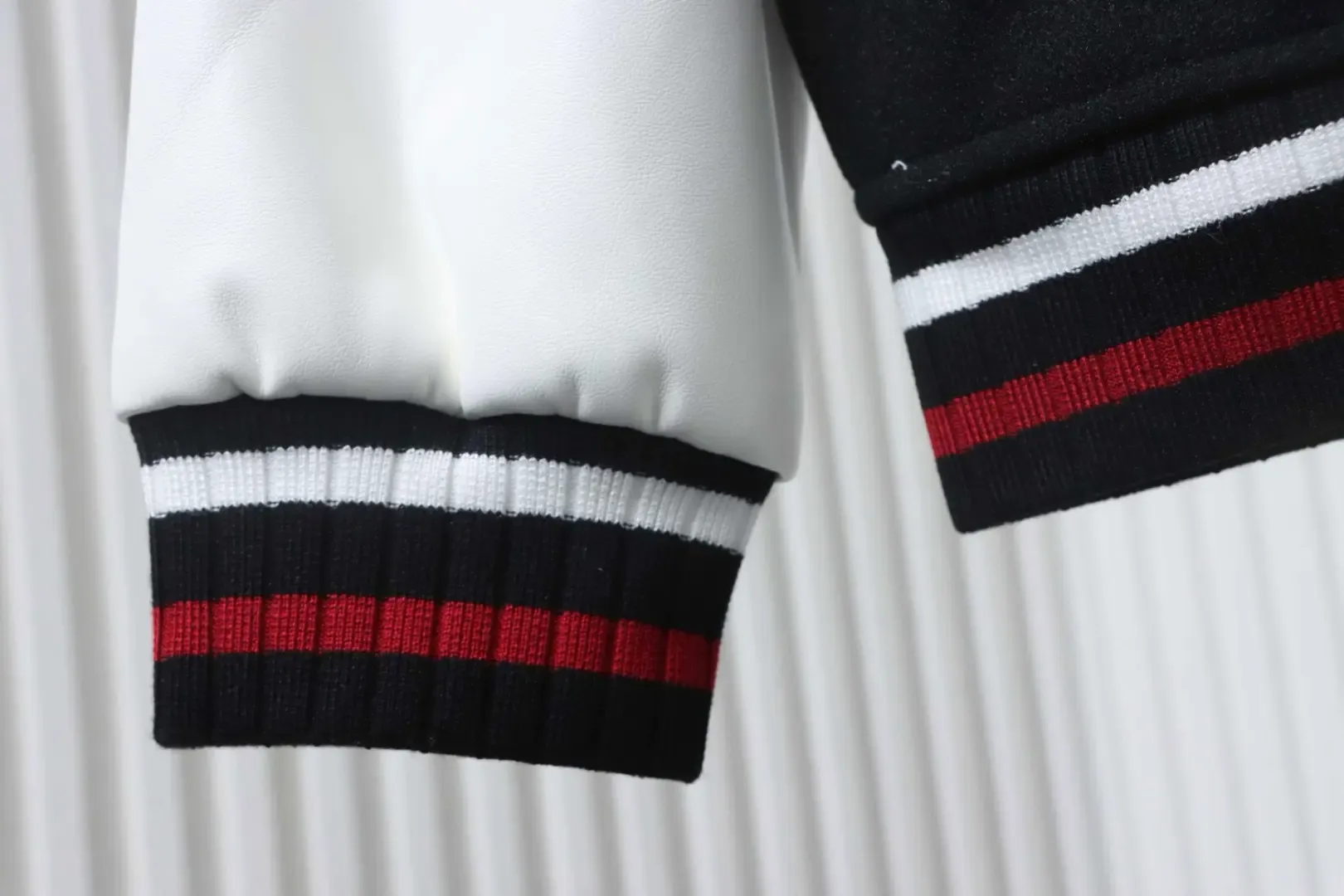 Baseball Jacket With Horseshoe Embroidery And Patchwork Pattern - Image 8