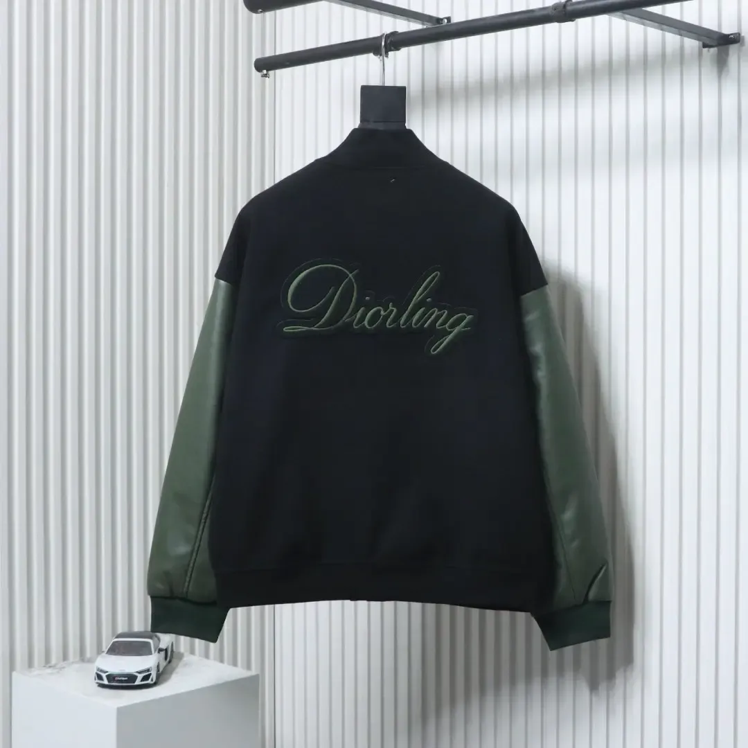 Baseball Jacket With Patchwork Style Letter Embroidery - Image 2