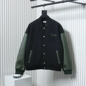 Baseball Jacket With Patchwork Style Letter Embroidery