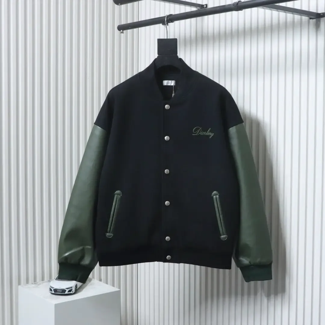 Baseball Jacket With Patchwork Style Letter Embroidery