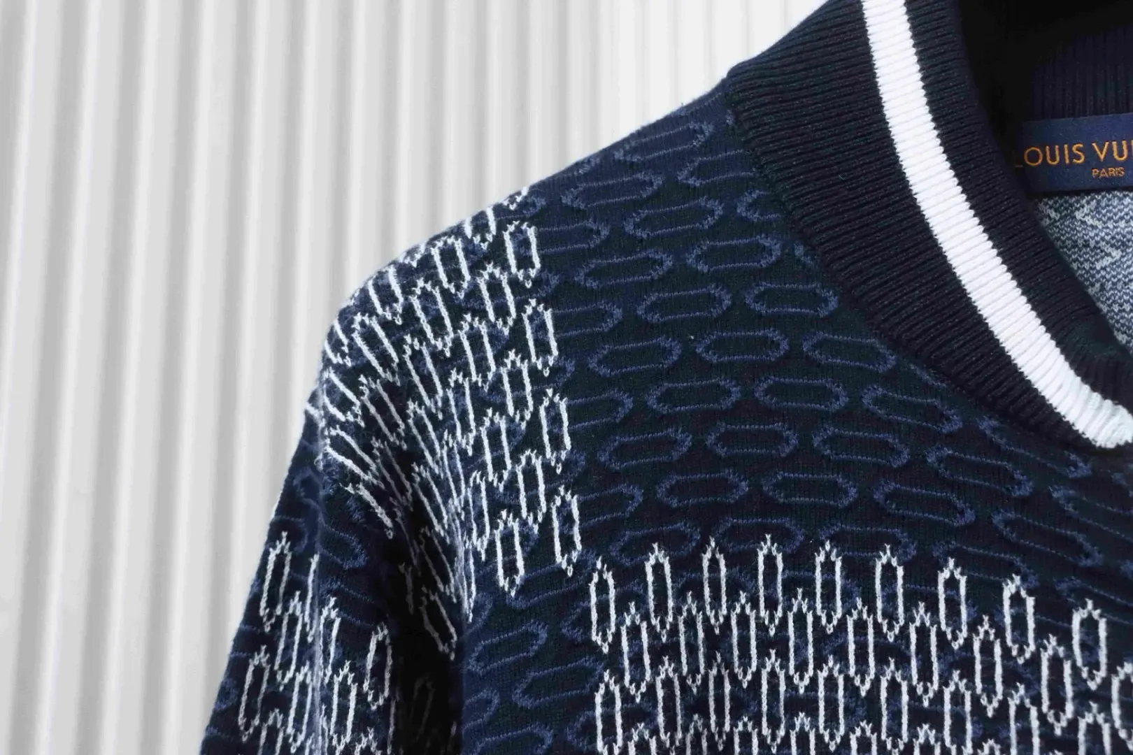 Checked Jacquard Cardigan With Zipper - Image 5