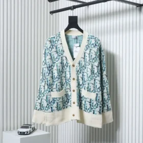 Classic Cardigan With Monogram Jacquard Pattern