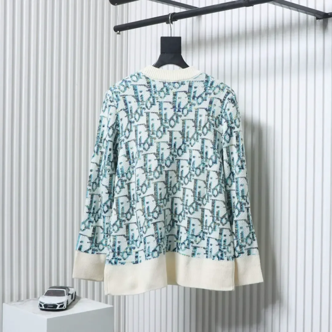 Classic Sweater With Monogram Jacquard Pattern And Round Neckline - Image 2