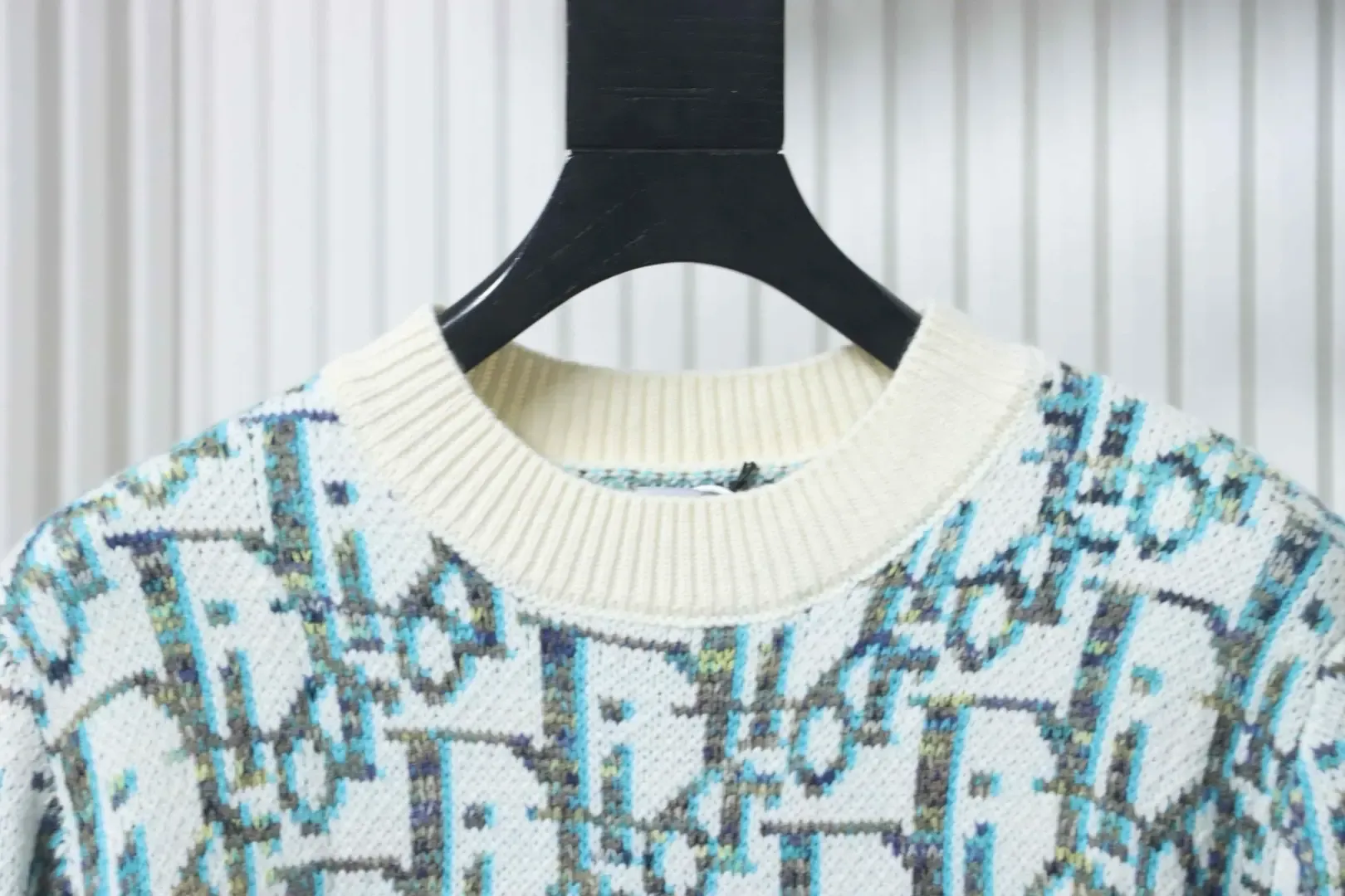 Classic Sweater With Monogram Jacquard Pattern And Round Neckline - Image 3