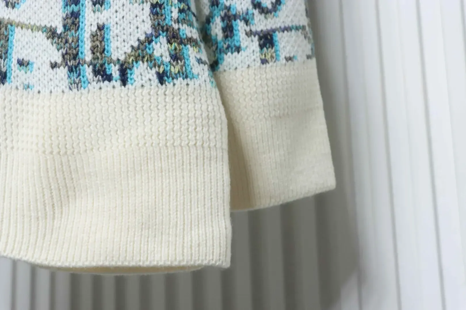 Classic Sweater With Monogram Jacquard Pattern And Round Neckline - Image 6