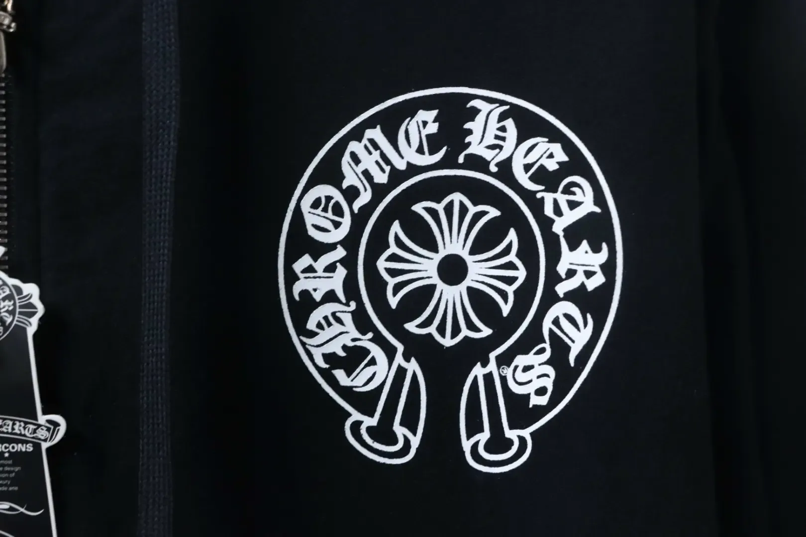 Classic Zip Up Jacket With Sanskrit Horseshoe Pattern - Image 6