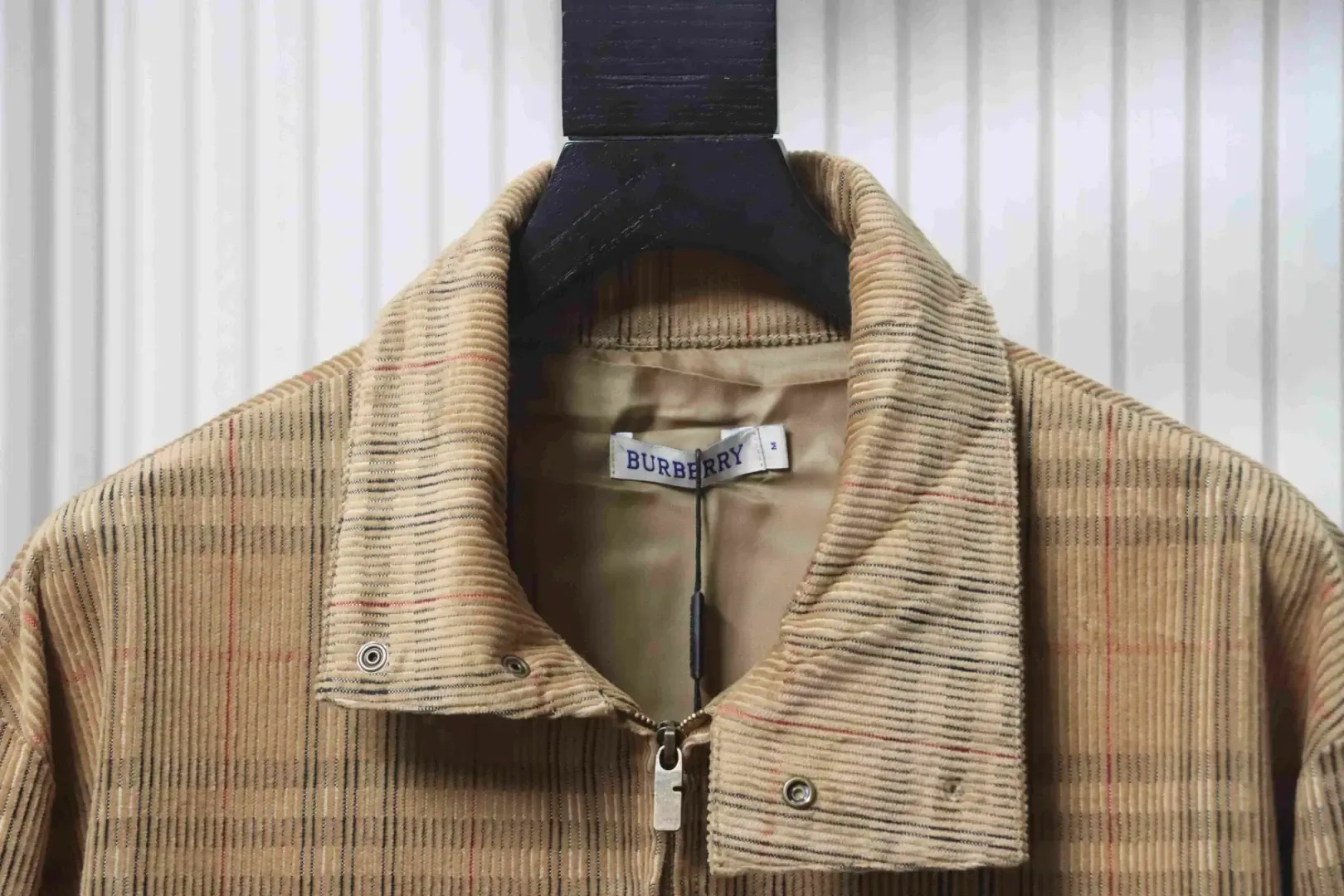 Corduroy Jacket With Check Pattern - Image 3