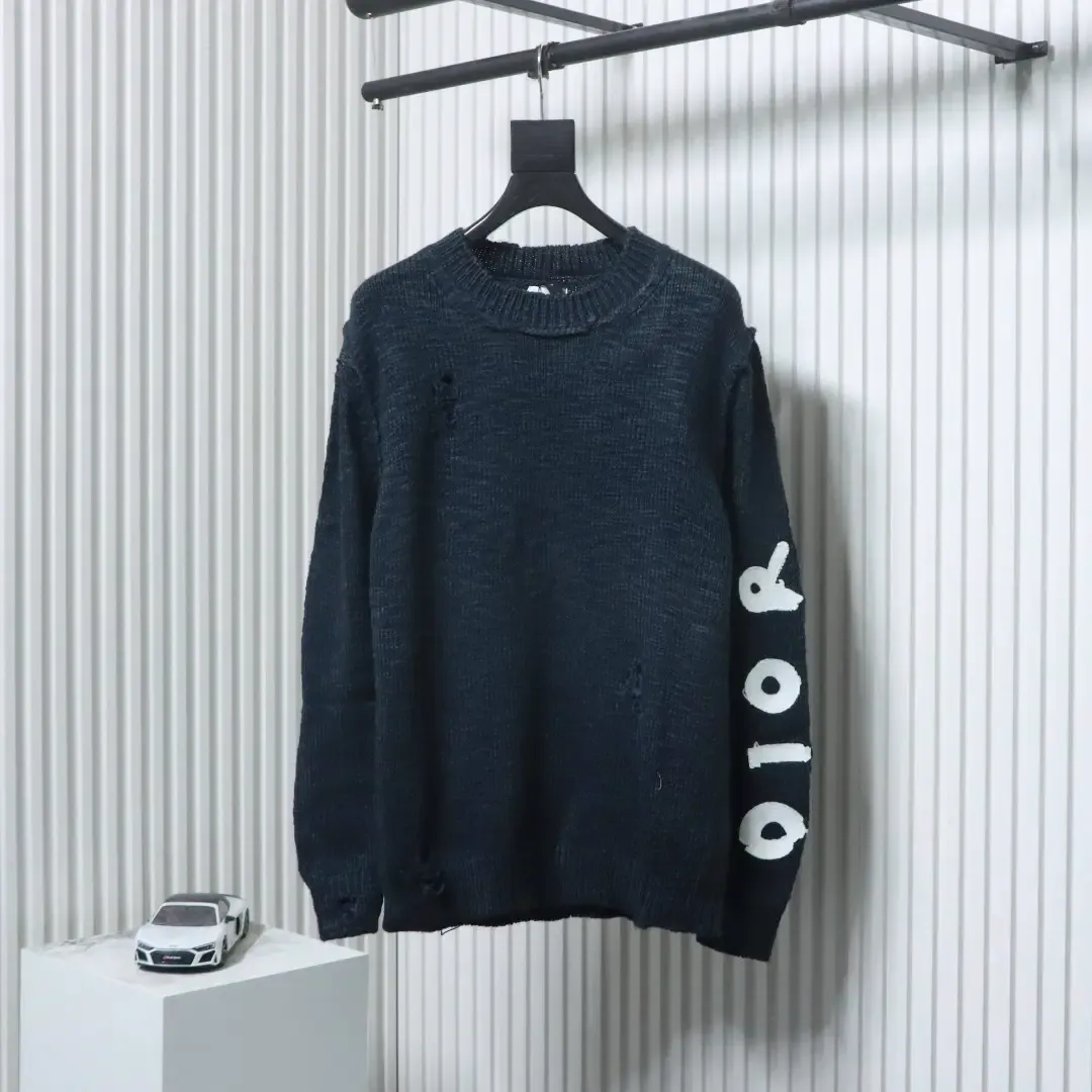 Embroidered Sweater With Dinosaur Chair Motif And Round Neckline - Image 12