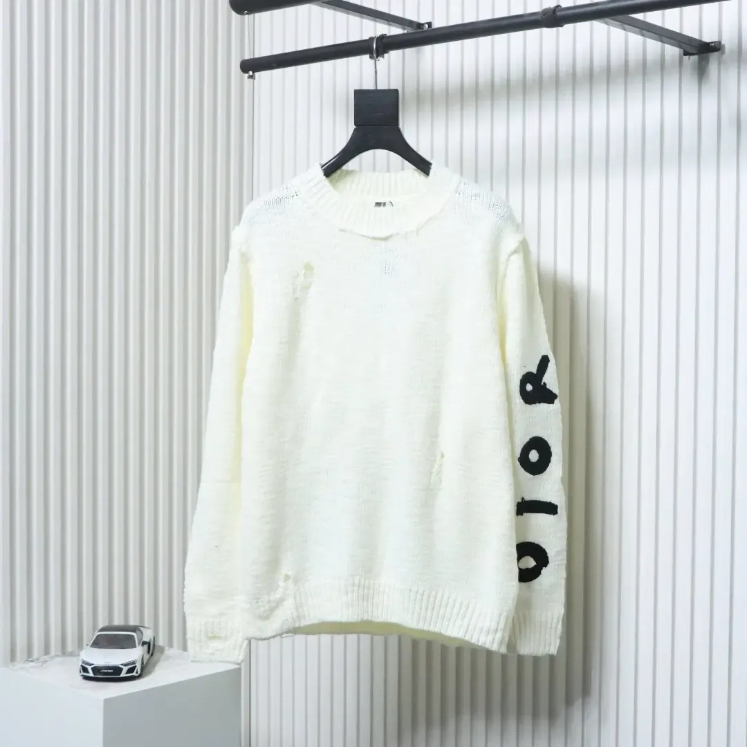 Embroidered Sweater With Dinosaur Chair Motif And Round Neckline