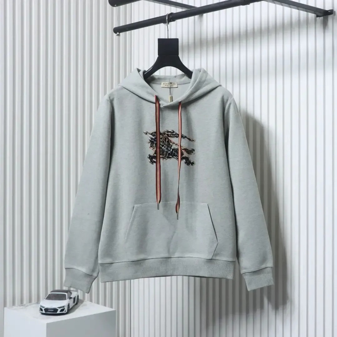 Hoodie With Checkered Warhorse Print And Flock Print XXL