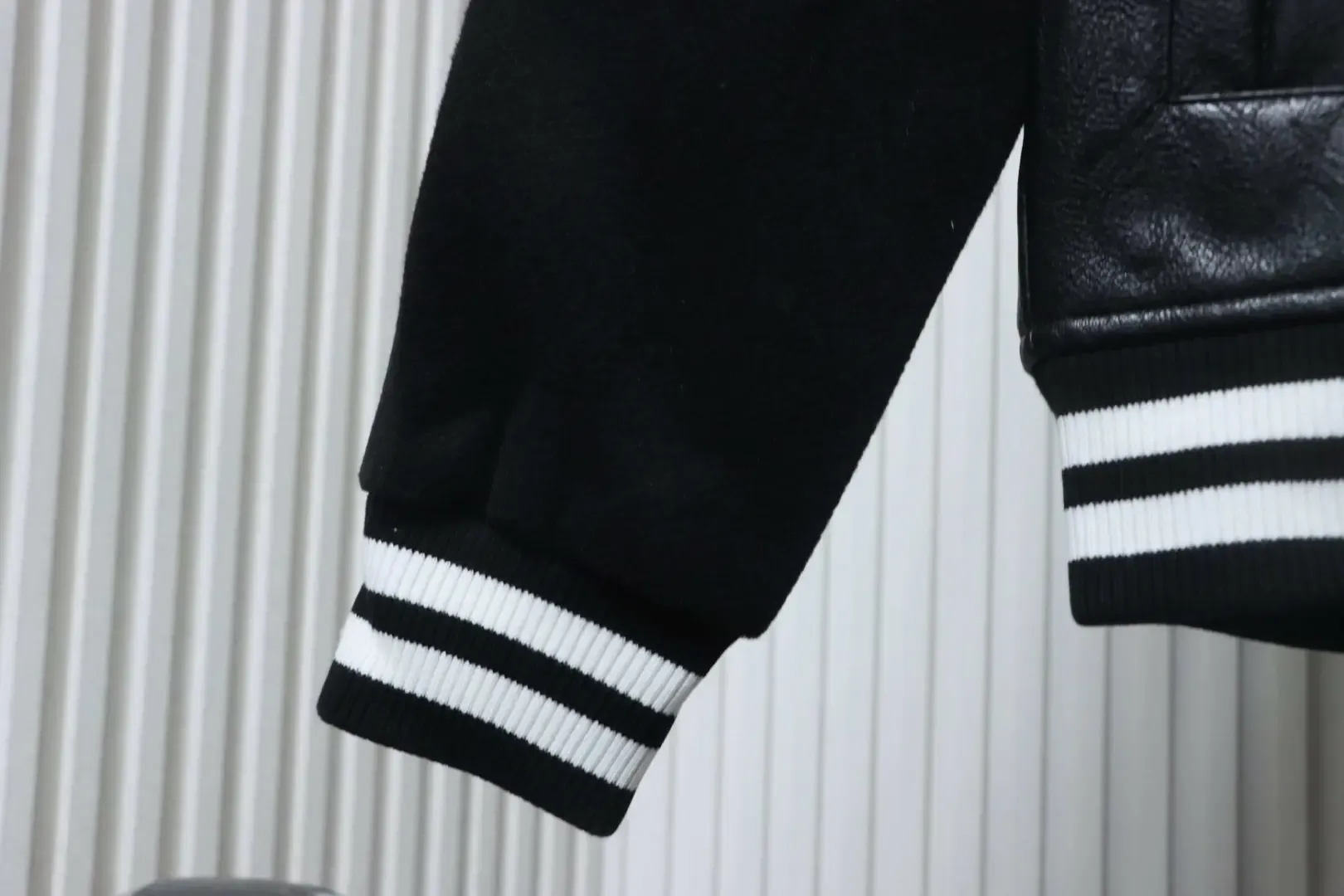 Leather Baseball Jacket Printed With Multiple Logos - Image 6