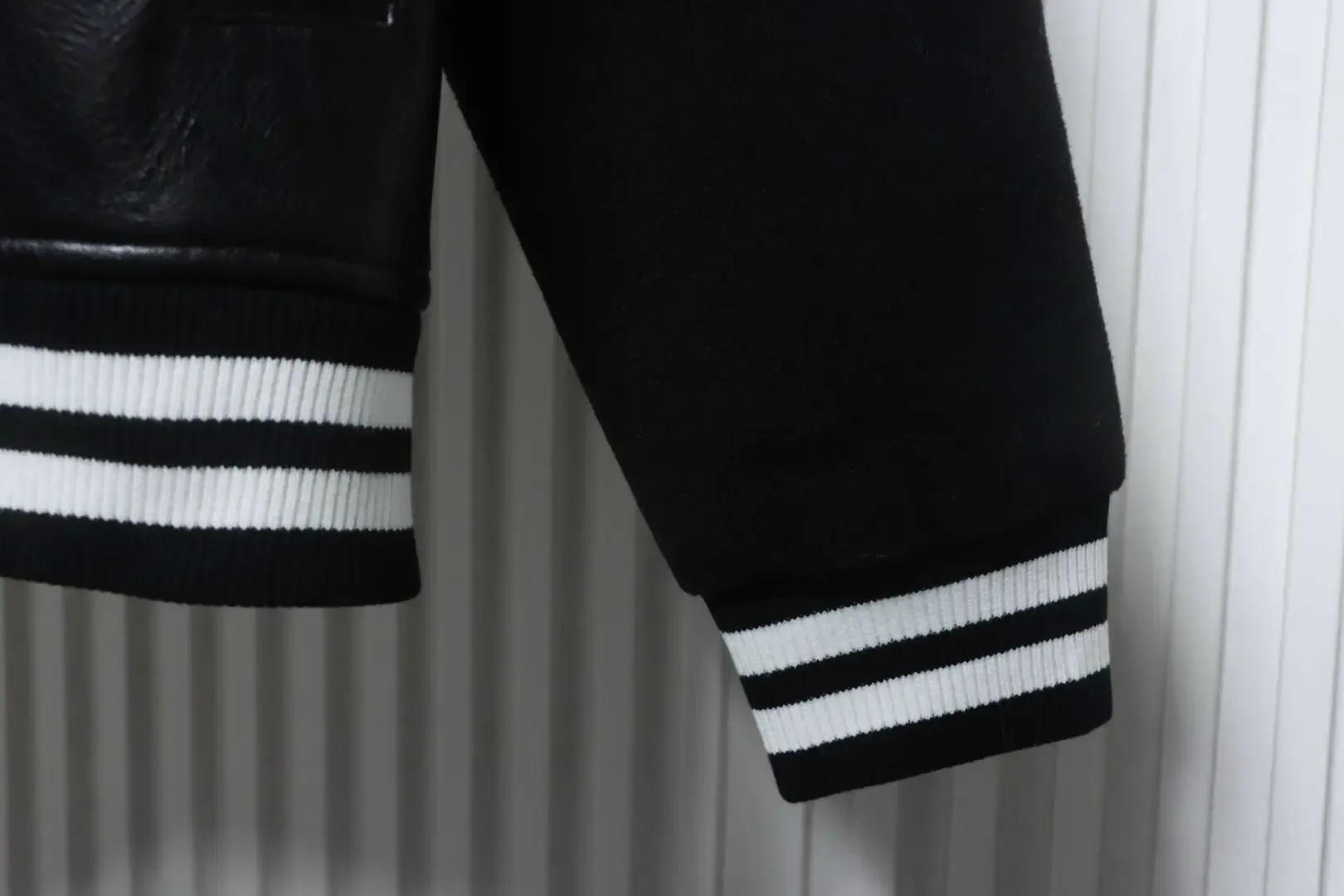 Leather Baseball Jacket Printed With Multiple Logos - Image 7