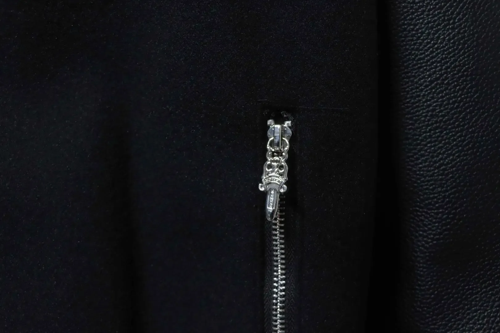 Leather baseball jacket with cross pattern and several brand logos on the sleeves XXL - Image 7