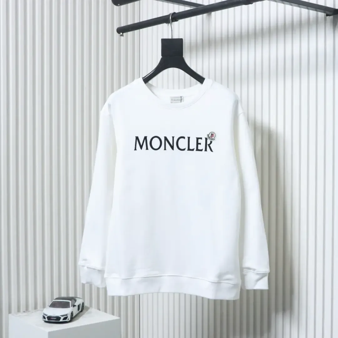 Moncler Classic Sweatshirt With Flock Print And Round Neck