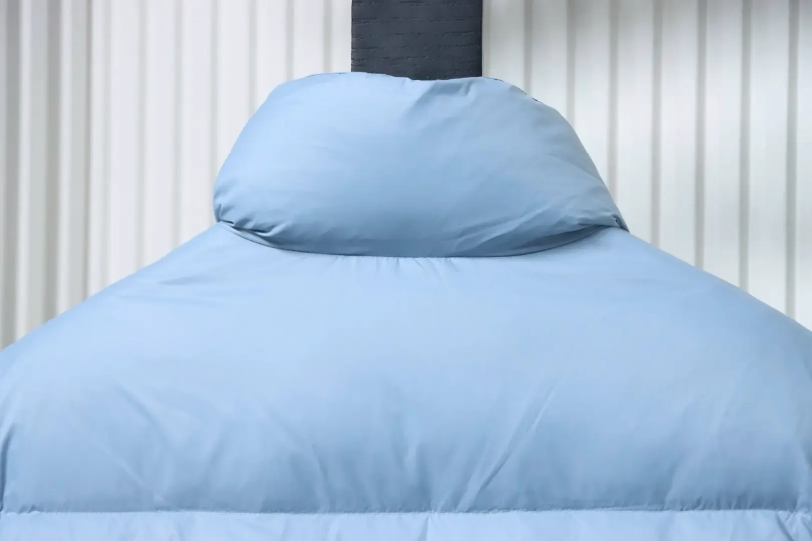 Moncler Down Jacket With Stand Up Collar And Patchwork Details Microlabel - Image 4