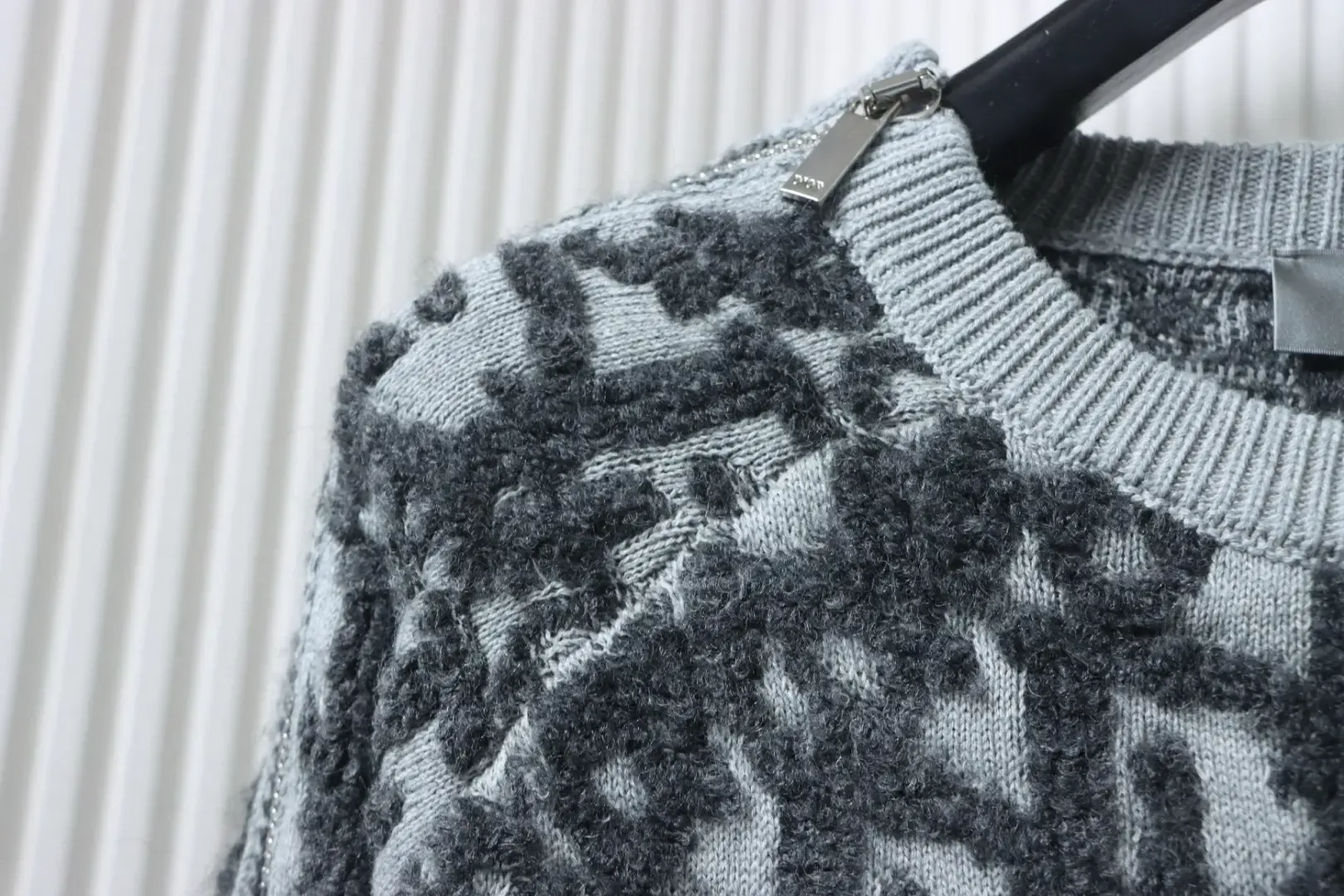 Monogrammed Jacquard Knit Pullover With Zipper Top - Image 5