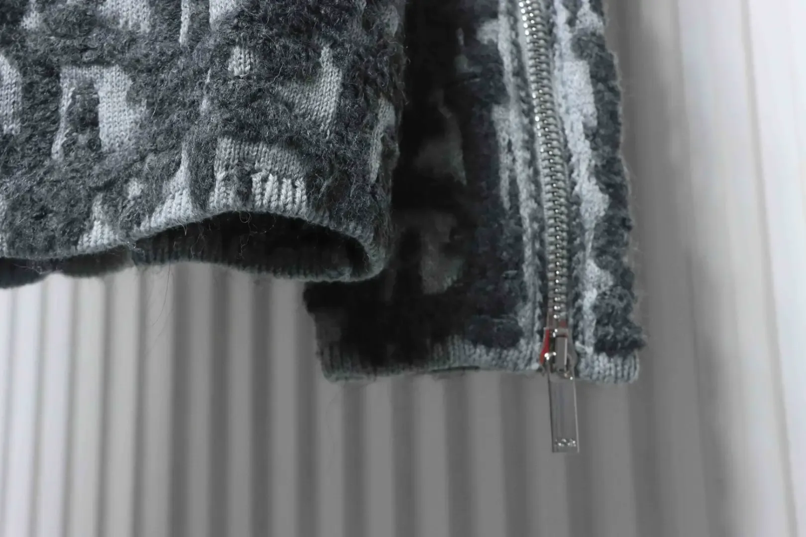 Monogrammed Jacquard Knit Pullover With Zipper Top - Image 6