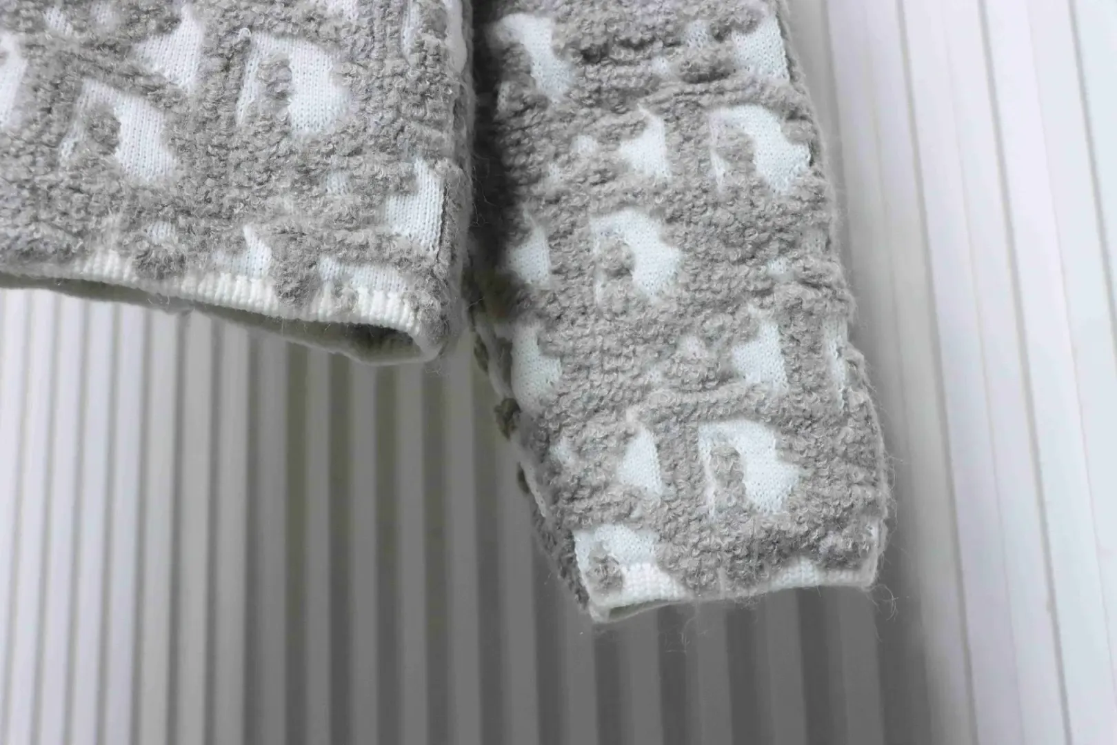 Monogrammed Jacquard Knit Sweater With Zipper - Image 6