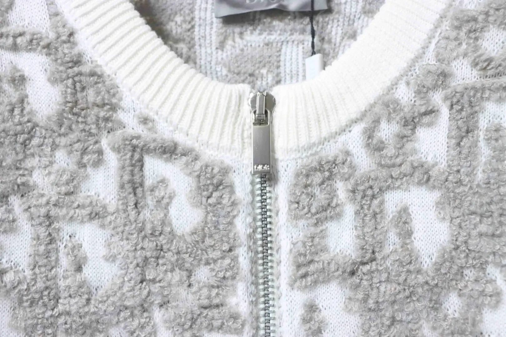 Monogrammed Jacquard Knit Sweater With Zipper - Image 7