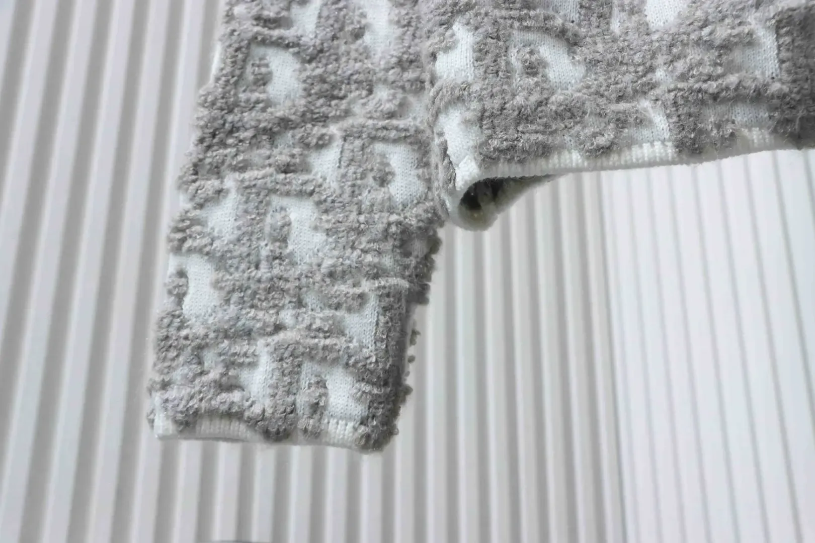 Monogrammed Jacquard Knit Sweater With Zipper - Image 9