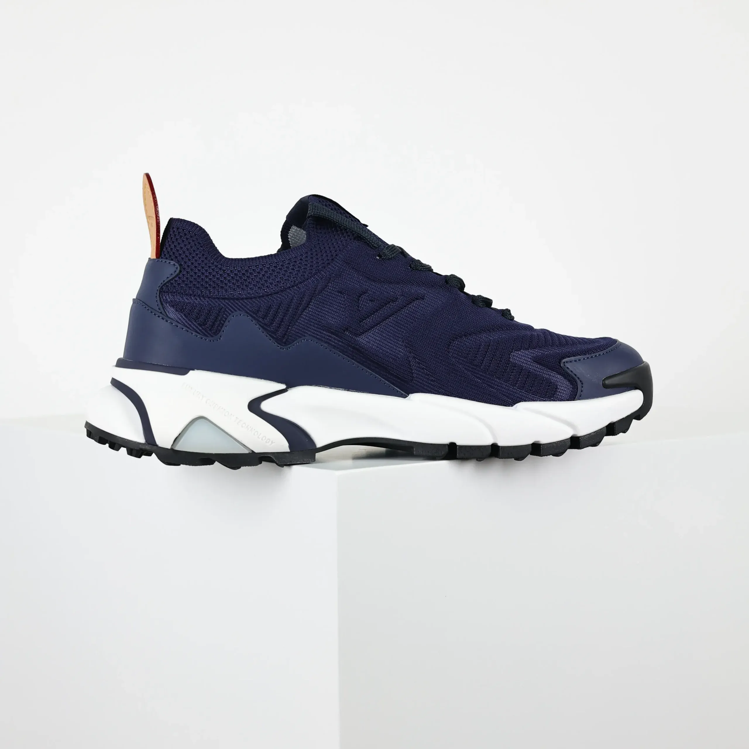 Runner Tatic Knitted Lace Up Sneakers In Blue And White - Image 5