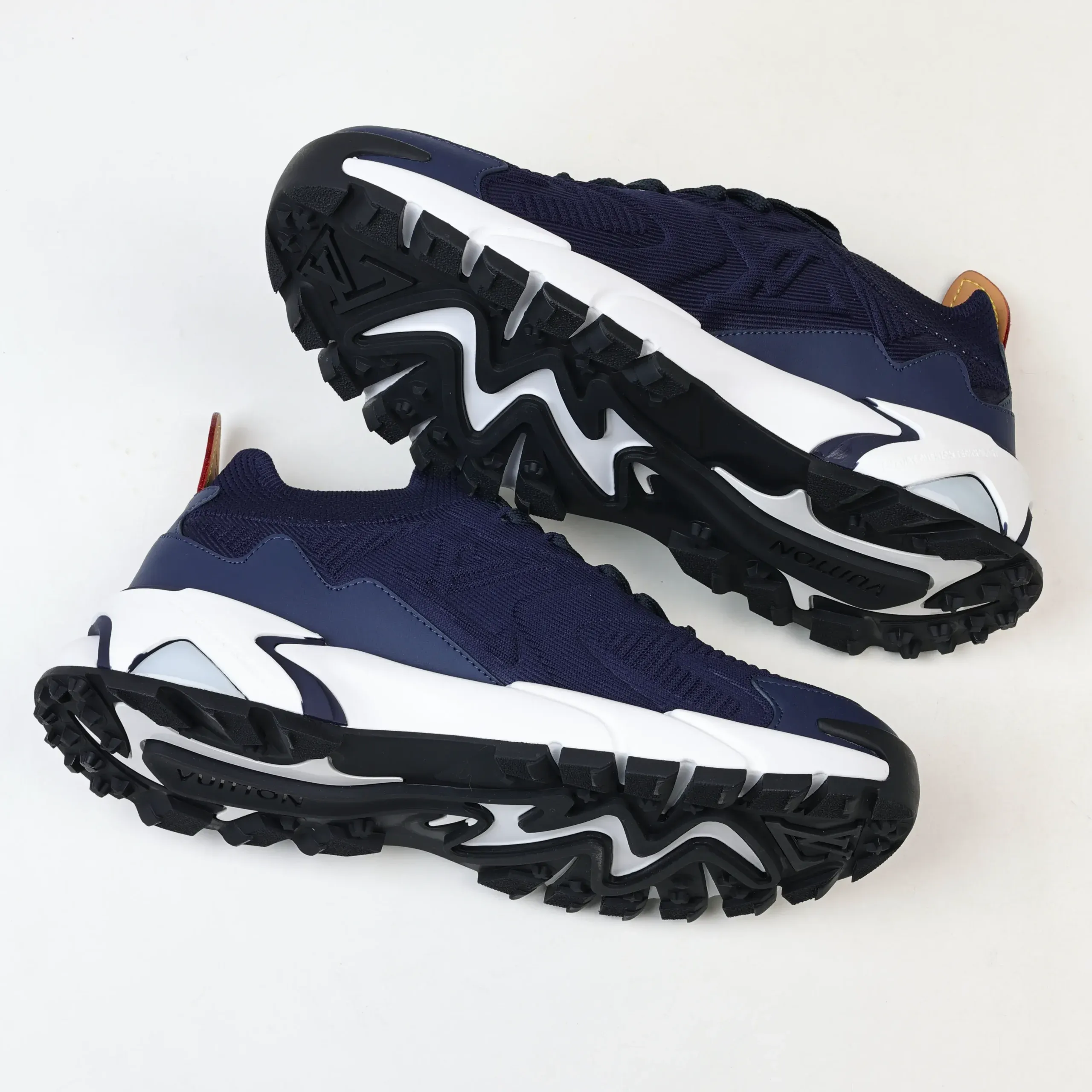 Runner Tatic Knitted Lace Up Sneakers In Blue And White - Image 8